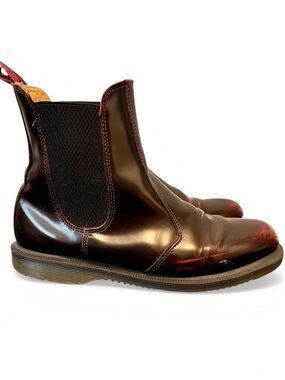 Dr. Martens Burgundy Brown Chelsea Ankle Boots